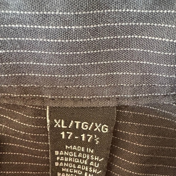Van Heusen Shirts Mens Long Sleeve Button Down Striped Grey XL 2 pack - Picture 9 of 13